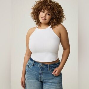 NWT Torrid Foxy High Neck Crop Top
Size 2 White Tank Top 18/20